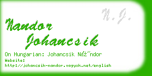 nandor johancsik business card